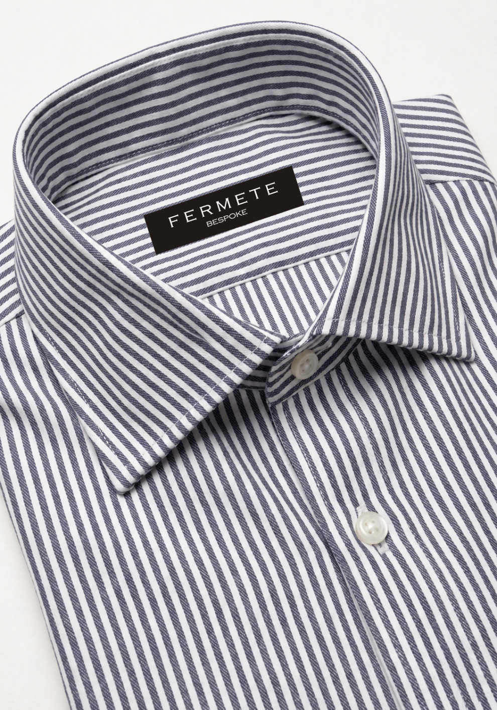 Soft Navy Blue Charcoal Oxford Stripes Shirt