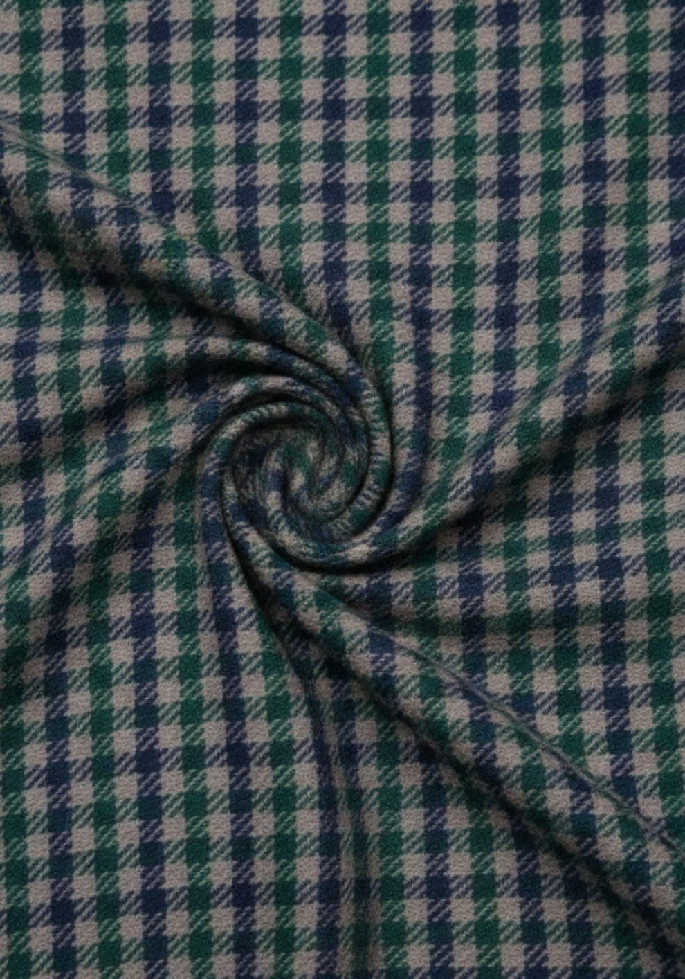 Soft Navy Green Gingham Winter Flannel Shirt