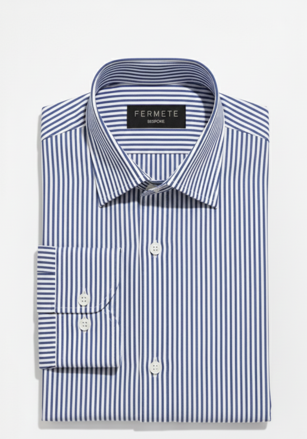Soft Navy Narrow Stripes Shirt