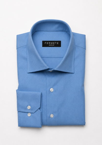 Super Soft Mid Blue Shirt - High Collar