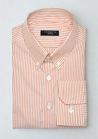 Tangerine Narrow Stripes 60's Poplin Shirt