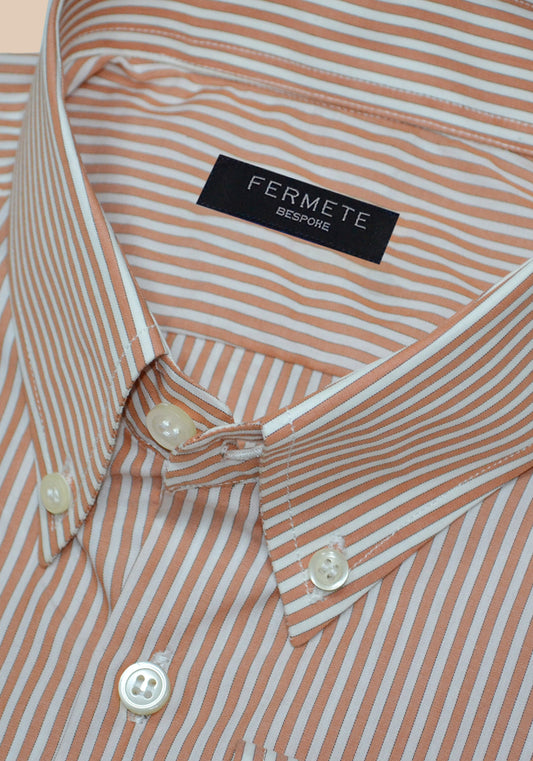 Tangerine Striped 60's Poplin Shirt