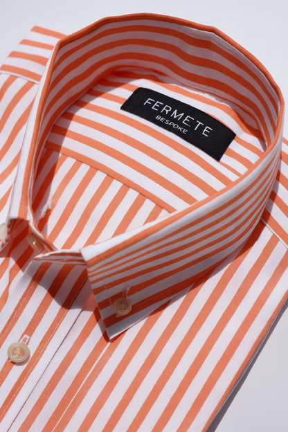 Tangerine Structured Bengal Stripes Shirt