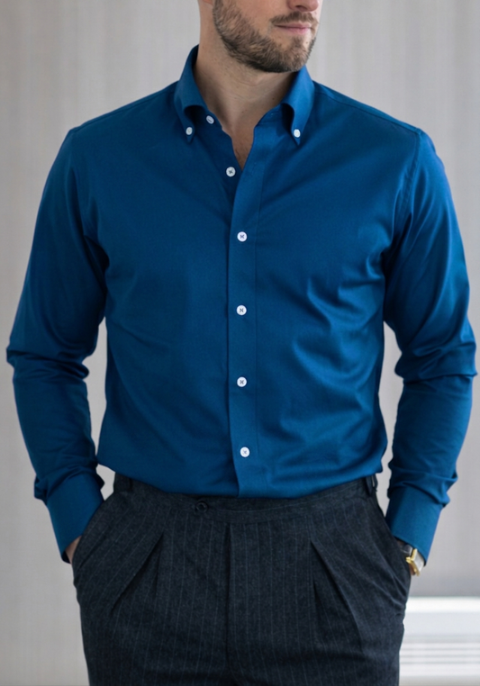 Teal Blue Pinpoint Shirt