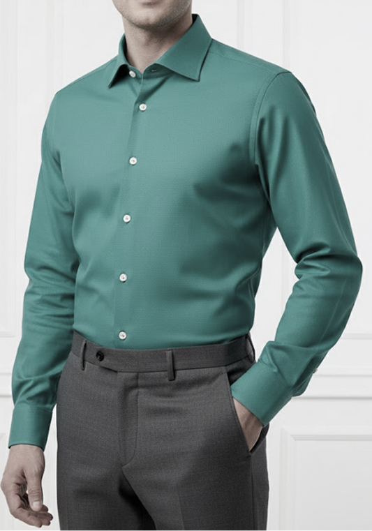 Teal Green Structured Shirt