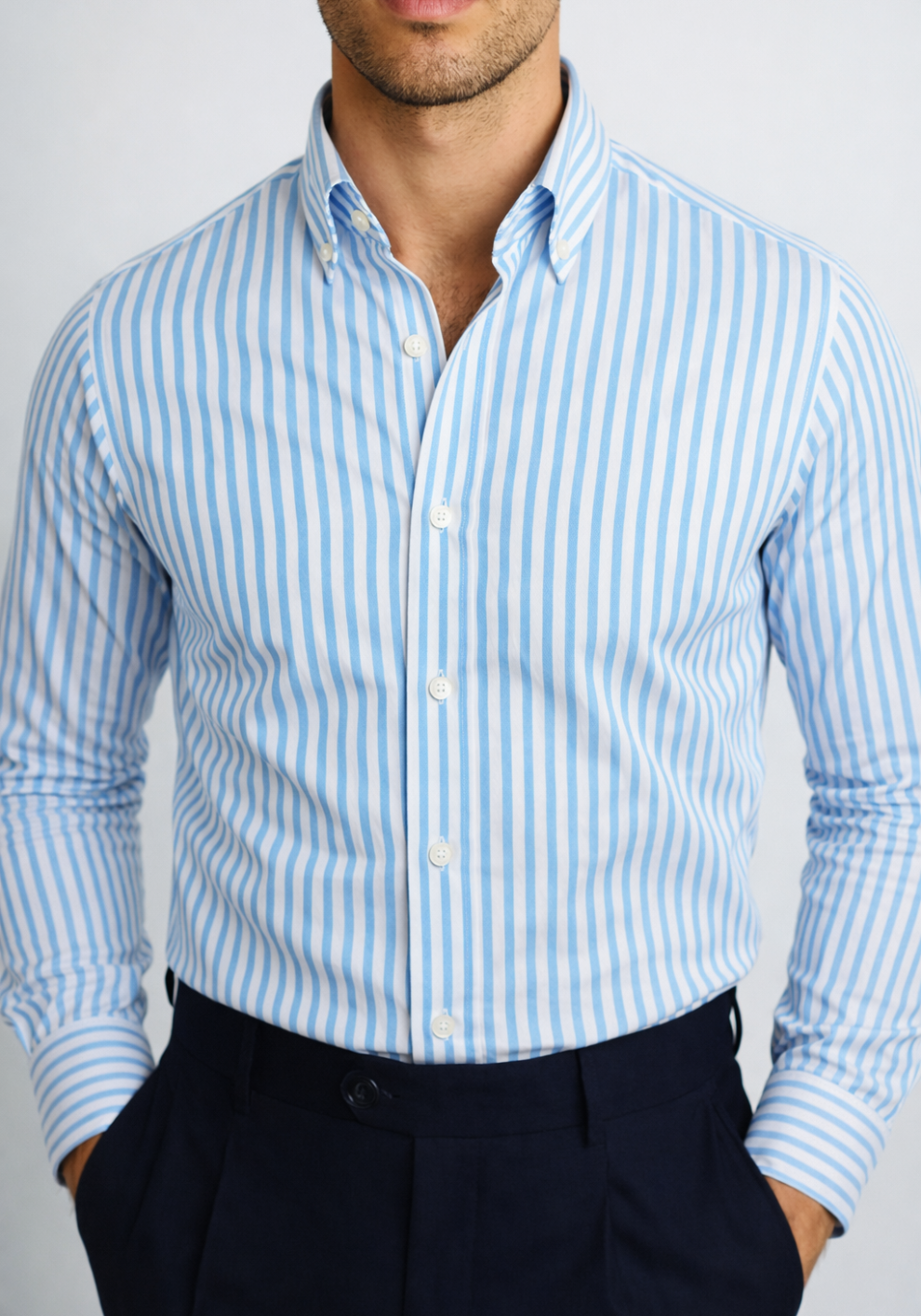 Tiffany-Blue-Oxford-Stripes Shirt
