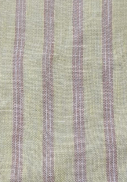 Yellow Beige Linen Stripes Shirt