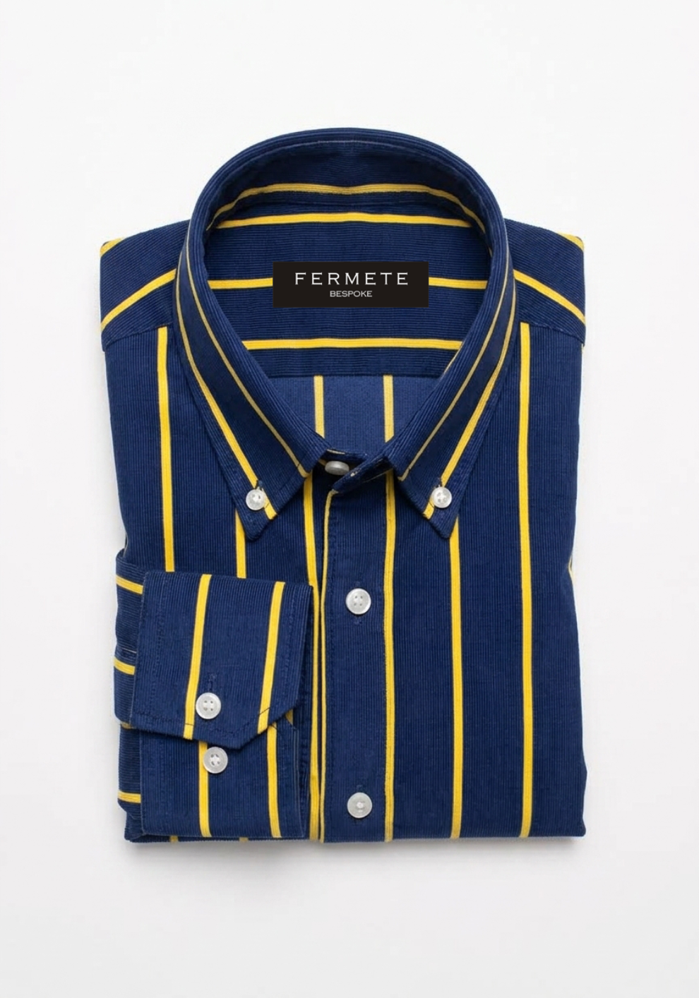 Yellow on Blue Corduroy Winter Shirt