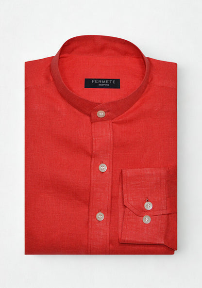 Tangerine Italian Airy Linen Shirt